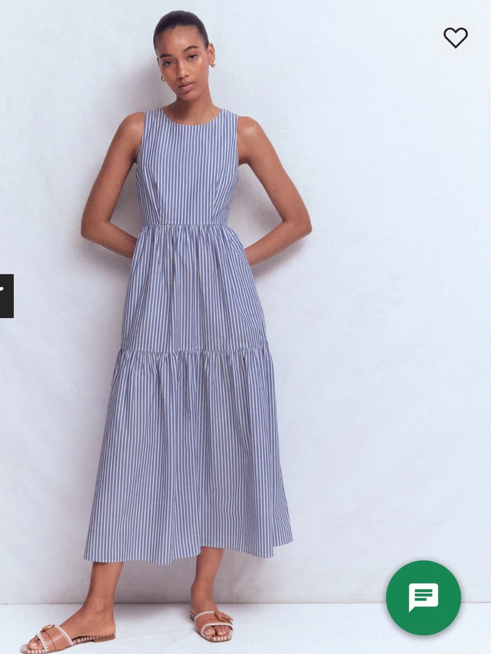 Boden Sleeveless Poplin Dress 8 Reg NWT Surf the Web Stripe Blue White Midi Maxi - Picture 5 of 13